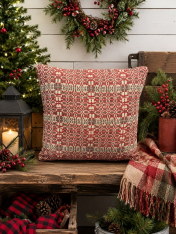 WENTWORTH RED/GREEN/LINEN 20X20 PILLOW